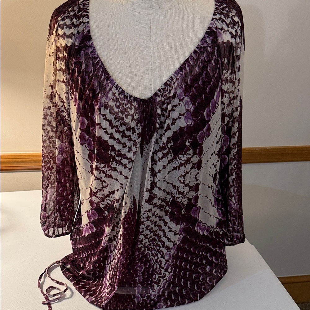 INC International Concepts Purple Patterned Blouse
